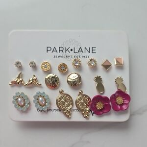 Park Lane Gold and Pink Floral Earring Collection
